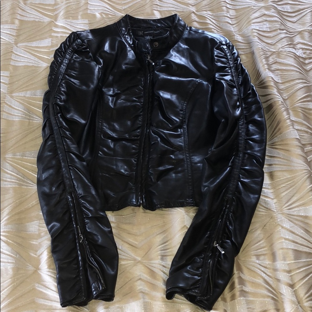 INC Faux Leather Jacket